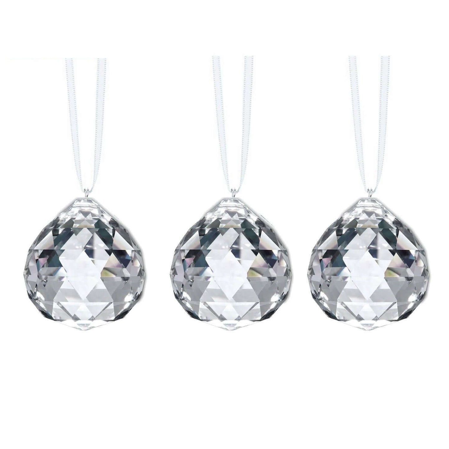 Crystals to Hang 30mm Crystal Ball Suncatchers , 3 Pcs