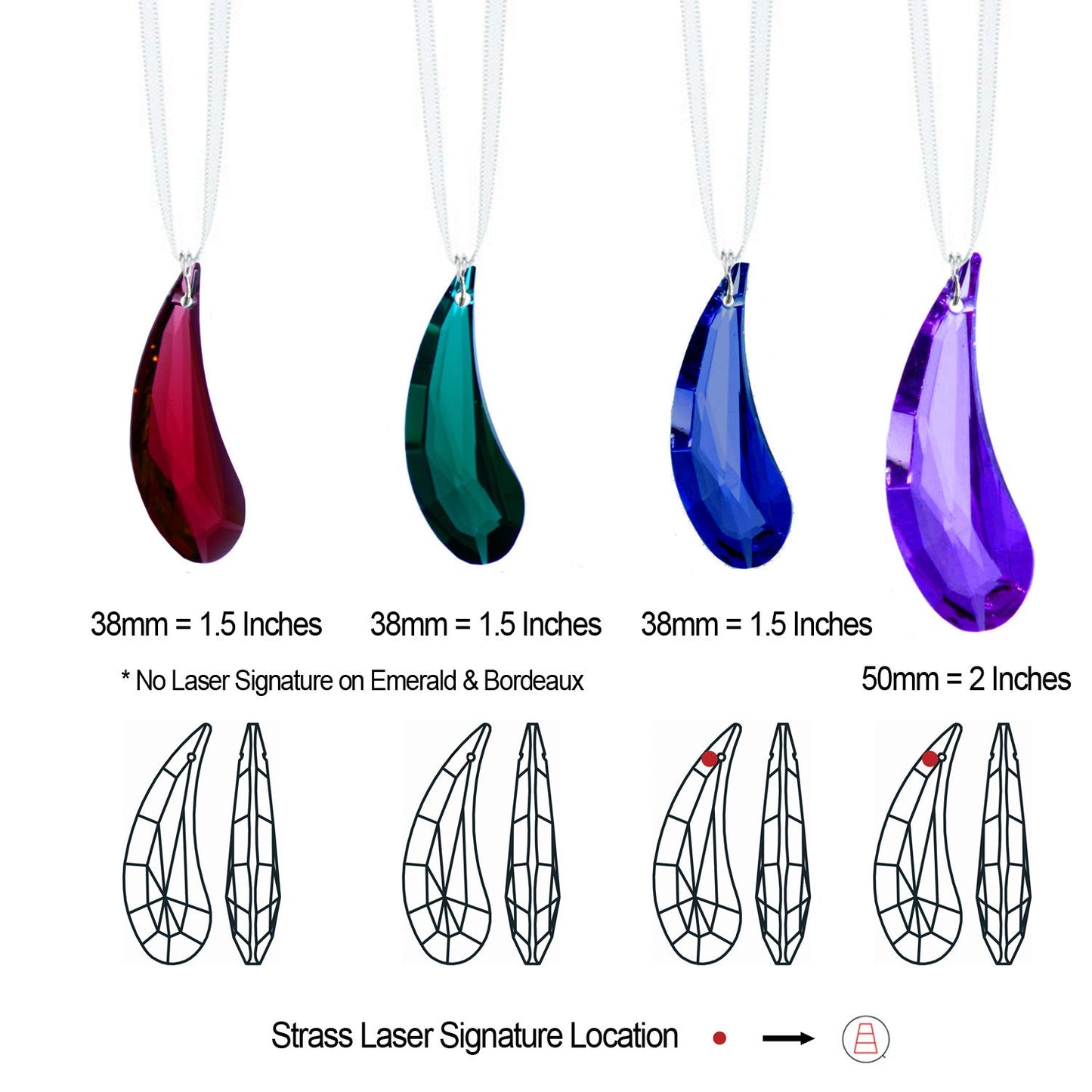 Colorful Swarovski Crystal Fairy Wing Prisms (4 Pcs)