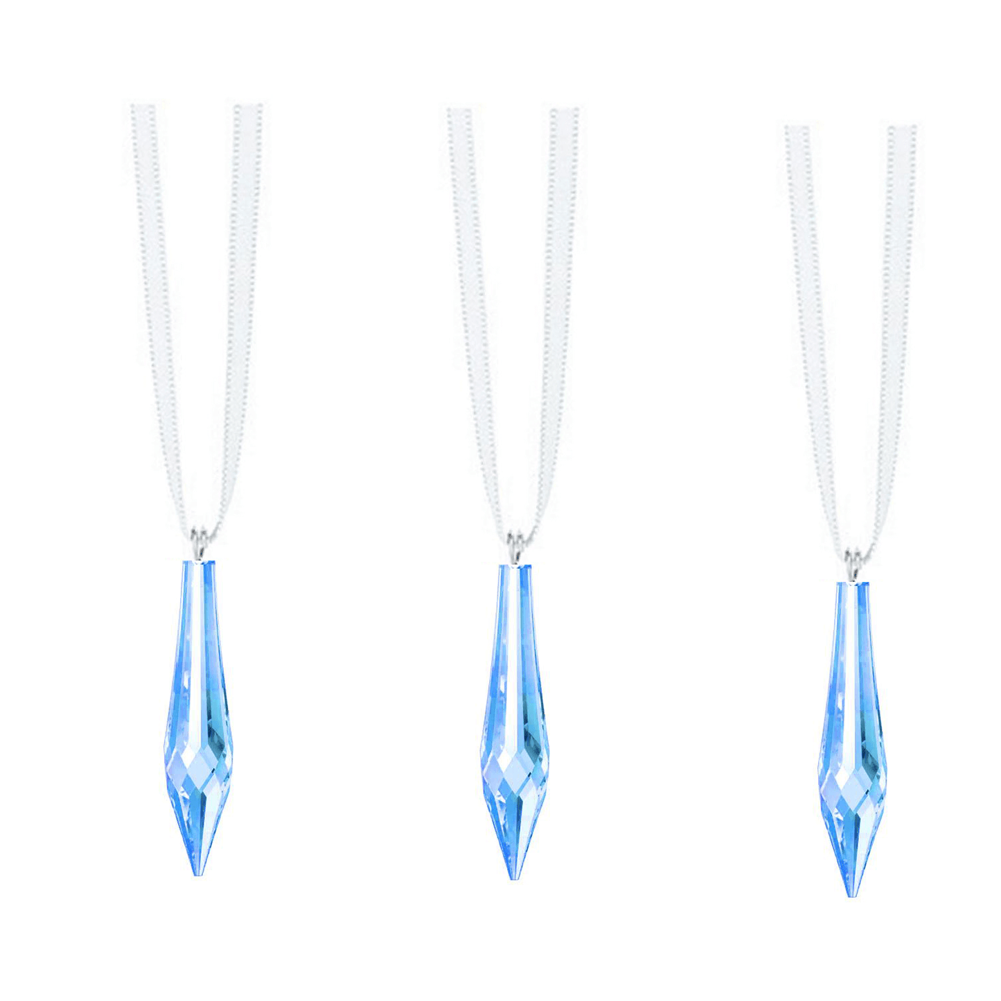 Swarovski Crystal Medium Sapphire Teardrop Prisms, 3 pieces