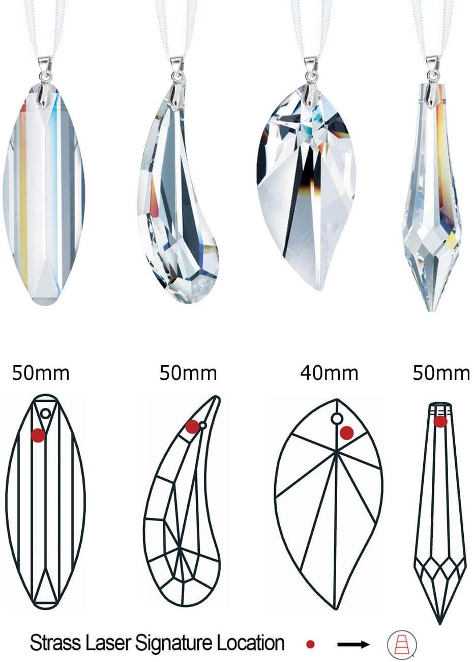 Decorative Hanging Crystals Swarovski Strass Hanging Rainbow Makers 4 Pcs
