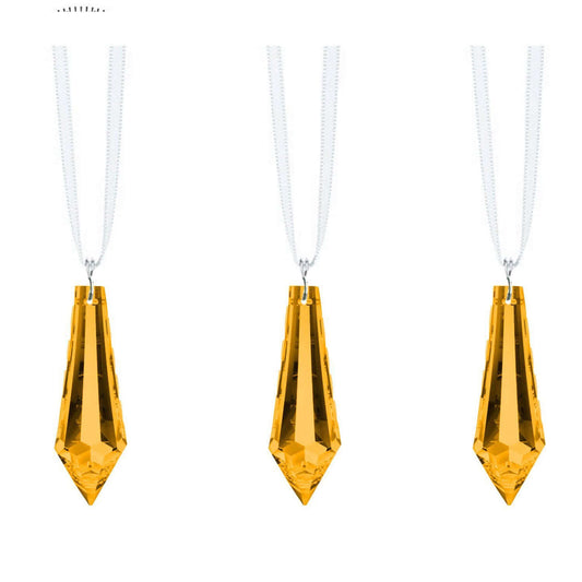 Swarovski Crystals Topaz Drop Prisms, 3 Pcs