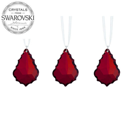 Hanging Crystals Bordeaux Red  Swarovski Crystal Prisms, 3 Pcs