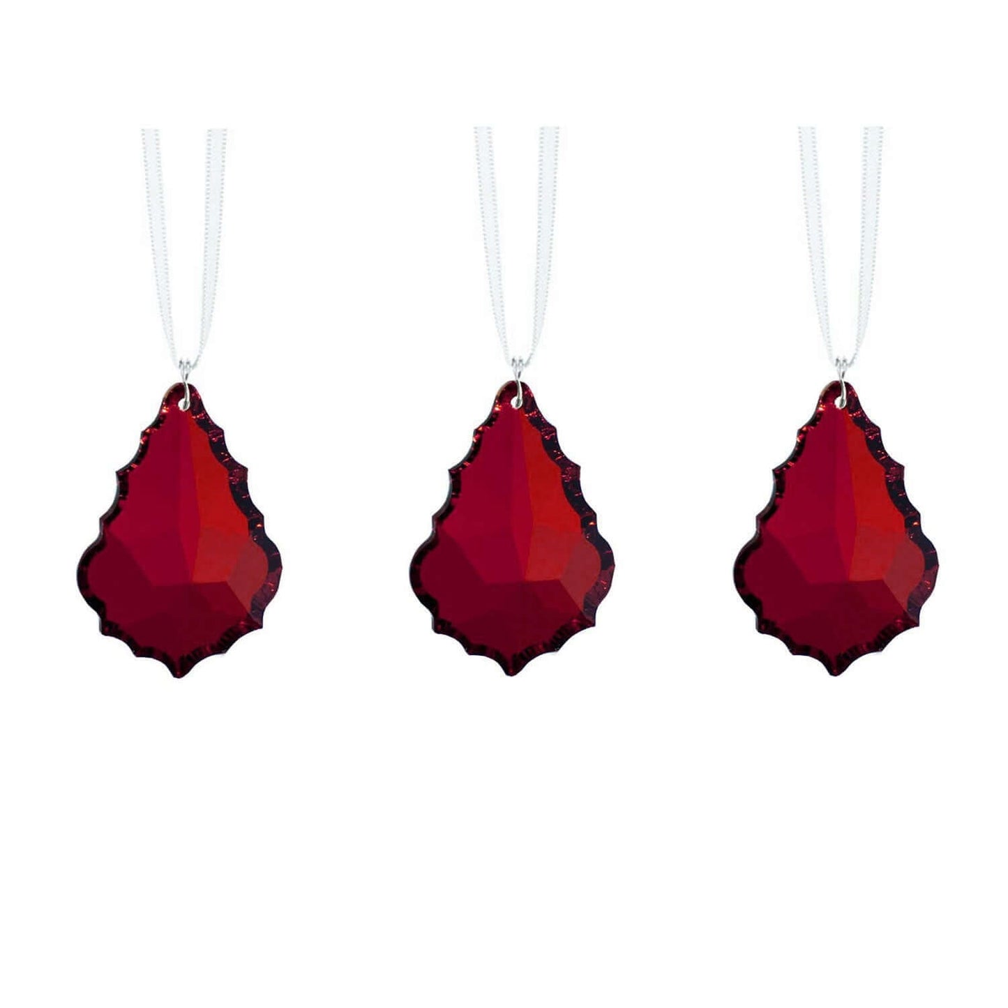 Hanging Crystals Bordeaux Red  Swarovski Crystal Prisms, 3 Pcs
