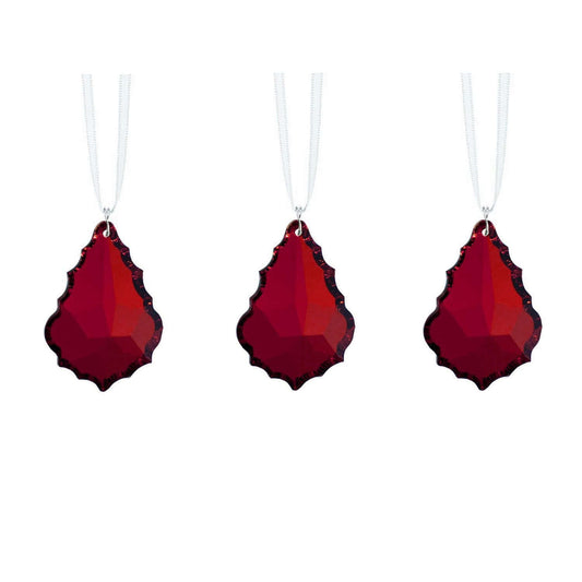 Hanging Crystals Bordeaux Red  Swarovski Crystal Prisms, 3 Pcs