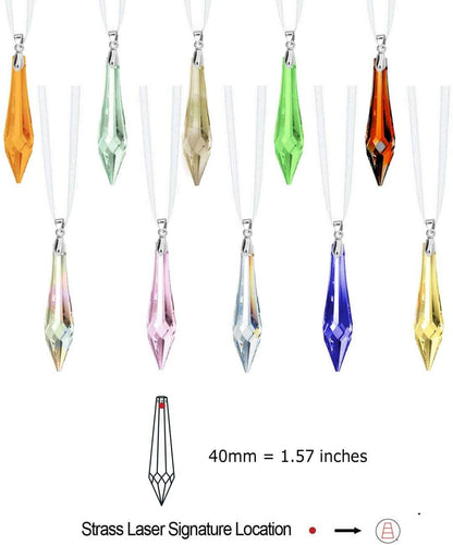 Colorful Swarovski Crystal Drop Prism Hanging Crystals, 10 pcs
