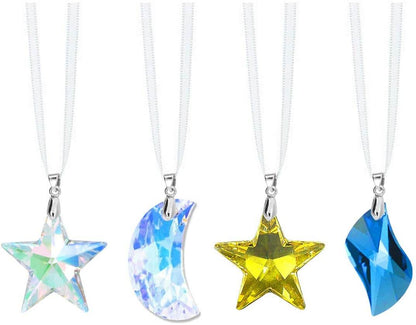 Decorative Hanging Crystals Colorful Swarovski Crystals, 4 Pcs