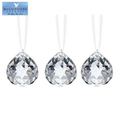 Crystals to Hang  30mm Crystal Ball Suncatchers , 3 Pcs