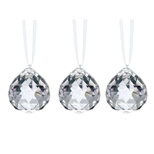 Crystals to Hang  30mm Crystal Ball Suncatchers , 3 Pcs