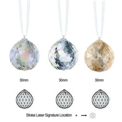 Hanging Crystals Swarovski Crystal Ball Prisms 30mm Faceted Crystal Suncatchers (3 Pcs)
