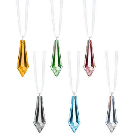 Colorful Swarovski Rhinestones 1.5" Teardrop Crystal Prism Charms (6 pcs)