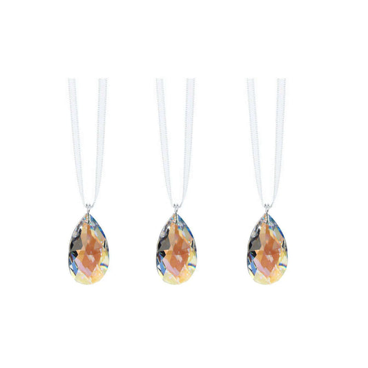 28mm Almond Shape Swarovski Prism Hanging Crystals, 3 pcs