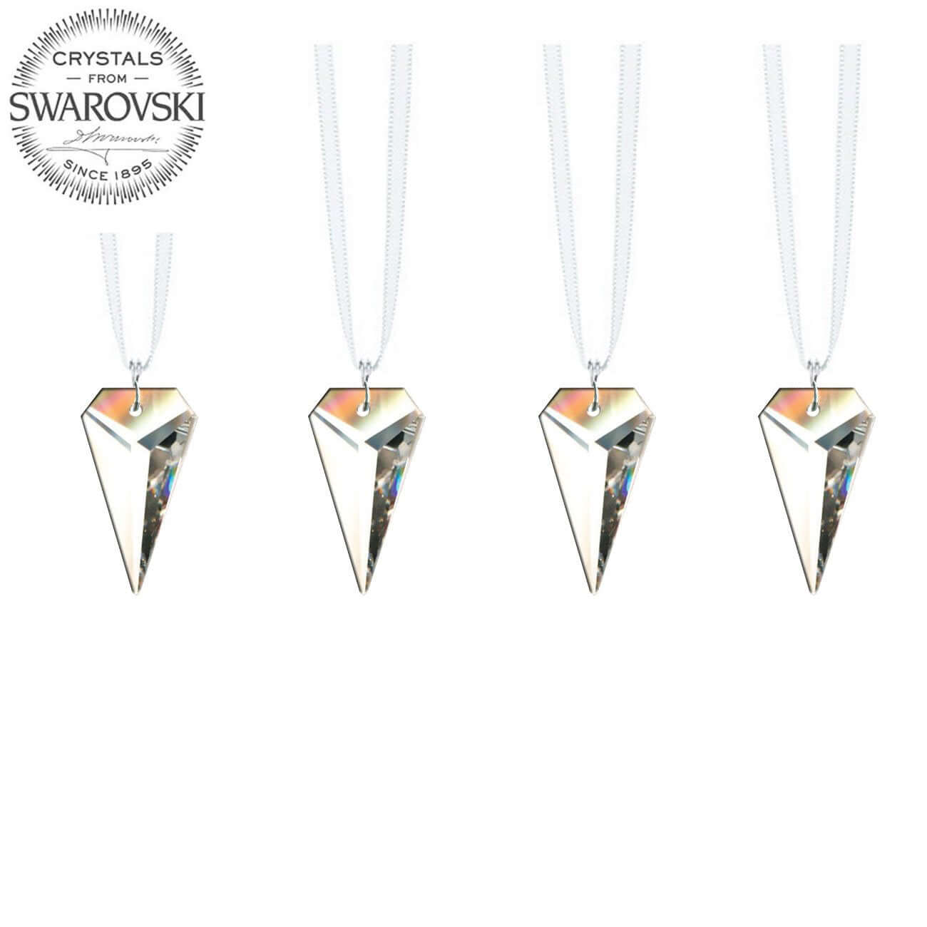 Decorative Hanging Crystals Clear Arrow Swarovski Prisms, 4 Pcs