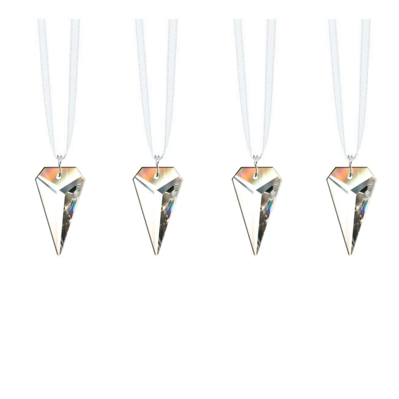 Decorative Hanging Crystals Clear Arrow Swarovski Prisms, 4 Pcs