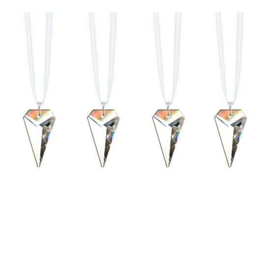 Decorative Hanging Crystals Clear Arrow Swarovski Prisms, 4 Pcs
