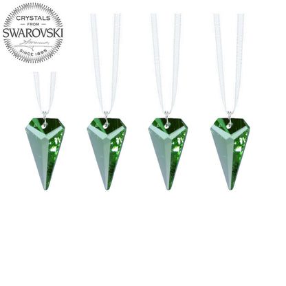 Crystals Hanging Swarovski Crystal Prisms Light Peridot Arrow Prisms, 4 Pcs