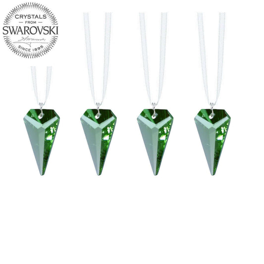Crystals Hanging Swarovski Crystal Prisms Light Peridot Arrow Prisms, 4 Pcs