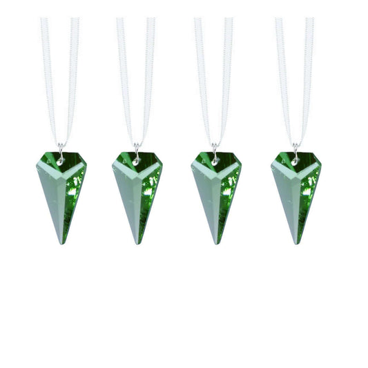 Crystals Hanging Swarovski Crystal Prisms Light Peridot Arrow Prisms, 4 Pcs