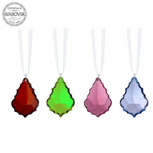 Colorful 2-Inch Swarovski  Crystal Prism Ornaments (4 Pcs)