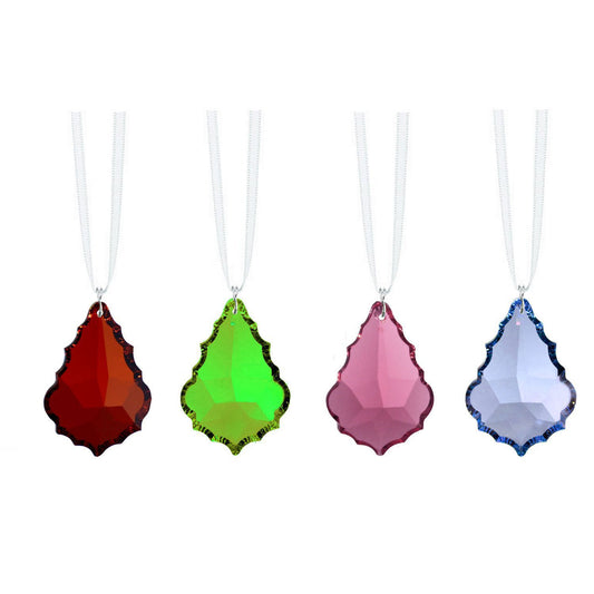 Colorful 2-Inch Swarovski  Crystal Prism Ornaments (4 Pcs)