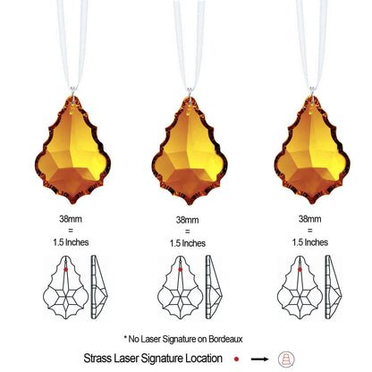 Swarovski Crystal Topaz Pendeloque Hanging Crystals, 3 Pcs
