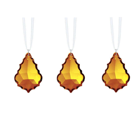 Swarovski Crystal Topaz Pendeloque Hanging Crystals, 3 Pcs