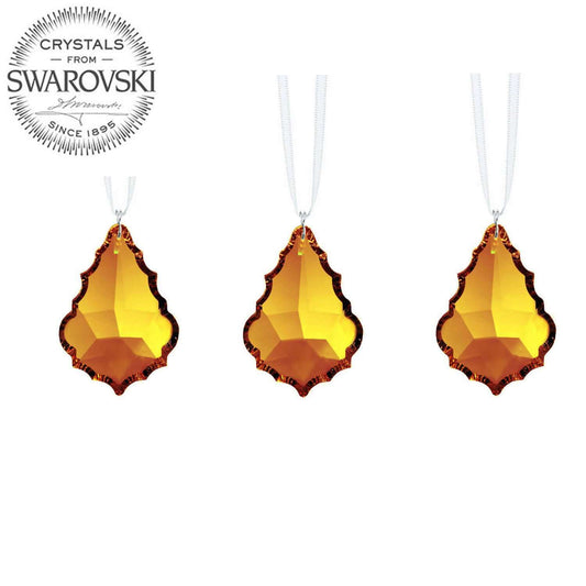 Swarovski Crystal Topaz Pendeloque Hanging Crystals, 3 Pcs