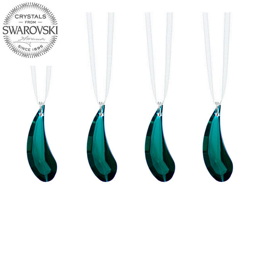 Emerald Green Swarovski Crystal Fairy Wing Prisms, 4 Pcs