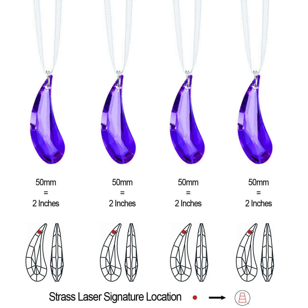 Swarovski Crystals, Purple Fairy Wings, 4 Pieces
