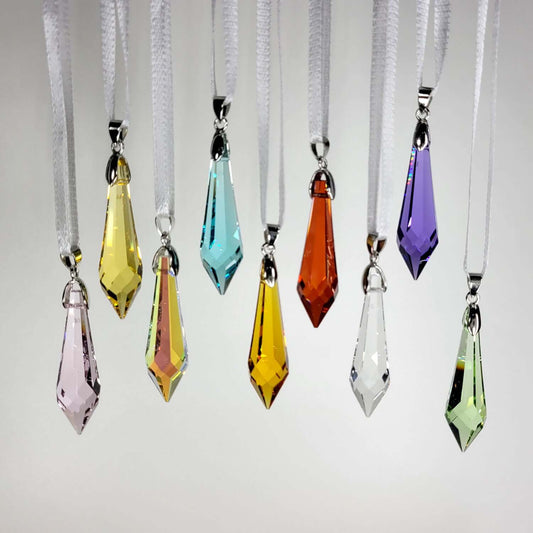 Colorful Swarovski Crystal Drop Prism Hanging Crystals, 10 pcs