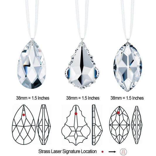 Hanging Crystal Swarovski Prism Sunlight Catcher, 3 Pcs
